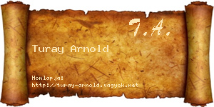 Turay Arnold névjegykártya